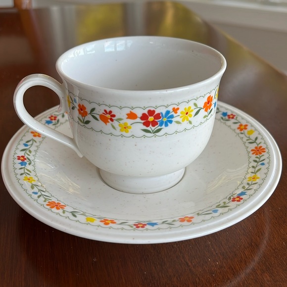 Versatone by Noritake Happy Talk Footed Cup and Saucer Set 307W10 - Picture 1 of 9